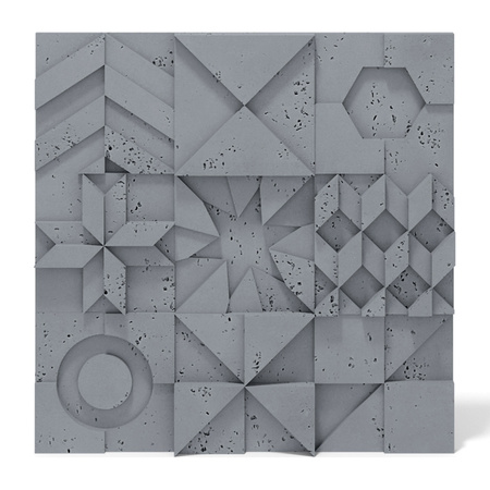 Płyta betonowa na ścianę 3D PB12 600x600x40, antracytowy B08, beton architektoniczny