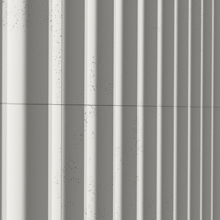 Płyta betonowa na ścianę 3D PB59 1350x500x35, zgaszona biel B0, beton architektoniczny