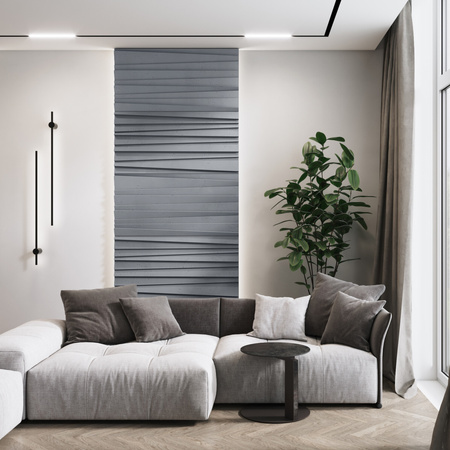 Płyta betonowa na ścianę 3D PB04 1200x600x45, antracytowy B08, beton architektoniczny