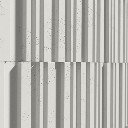 Płyta betonowa na ścianę 3D PB42 1350x600x30,, biały B0, beton architektoniczny