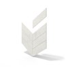 Płyta betonowa na ścianę 3D PB35P 455x120x20, zgaszona biel B0, prawy, beton architektoniczny