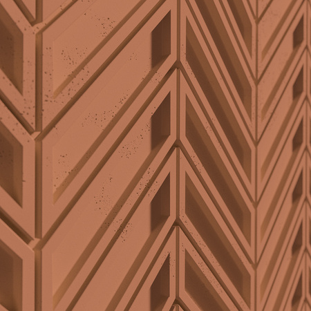 Płyta betonowa na ścianę 3D PB50 1156x600x20, terakota CL01, beton architektoniczny