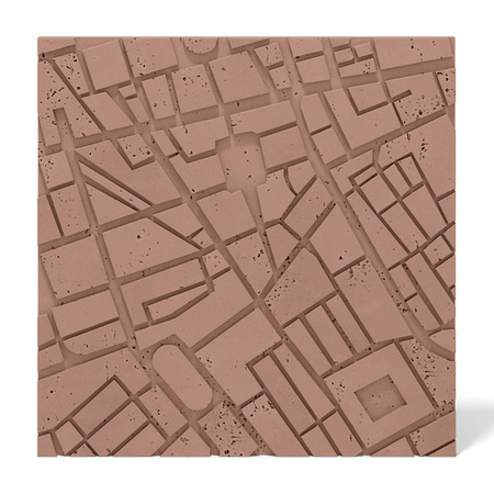 Płyta betonowa na ścianę 3D PB71F 600x600x22, brudny róż CL07; wzór F, beton architektoniczny