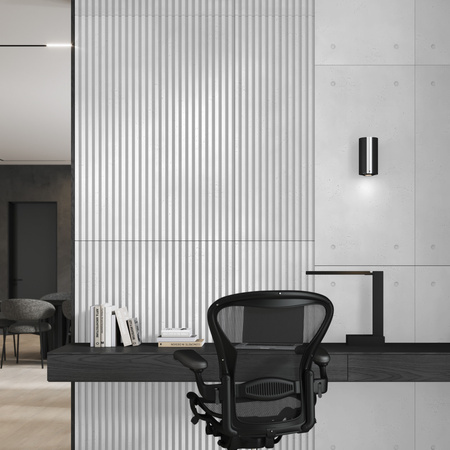 Płyta betonowa na ścianę 3D PB38 1350x480x30, jasnoszary S50, beton architektoniczny