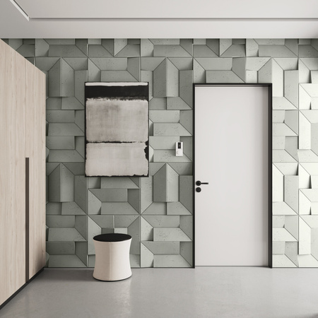 Płyta betonowa na ścianę 3D PB26A 600x600x45, pistacjowy CL08; wzór A, beton architektoniczny