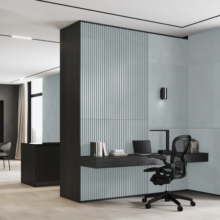 Płyta betonowa na ścianę 3D PB38 1350x480x30, jasny błękit CL06, beton architektoniczny