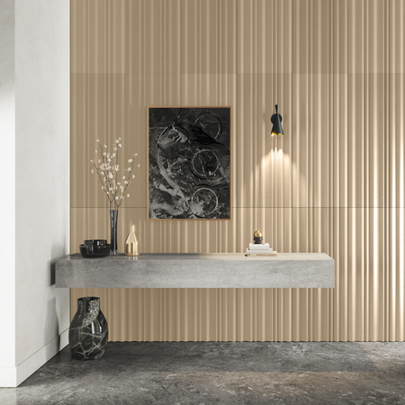 Płyta betonowa na ścianę 3D PB58 1350x560x34, miodowy CL03, beton architektoniczny