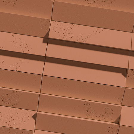 Płyta betonowa na ścianę 3D PB69 5x22,6x2, terakota CL01, beton architektoniczny