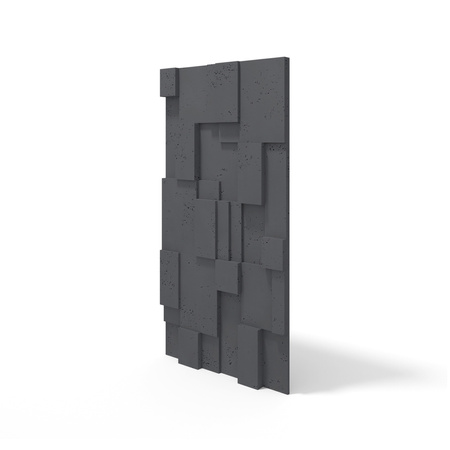 Płyta betonowa na ścianę 3D PB11 1200x600x40, czarny B15; wzór A, beton architektoniczny