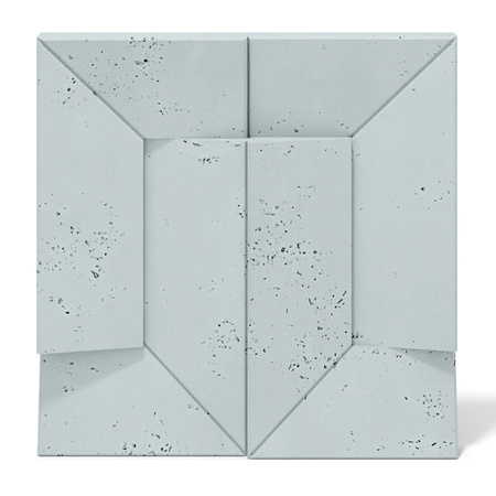 Płyta betonowa na ścianę 3D PB26B 600x600x45, jasny błękit CL06; wzór B, beton architektoniczny