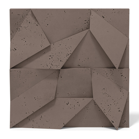 Płyta betonowa na ścianę 3D PB06B 600x600x42, czekoladowy CL02; wzór B, beton architektoniczny