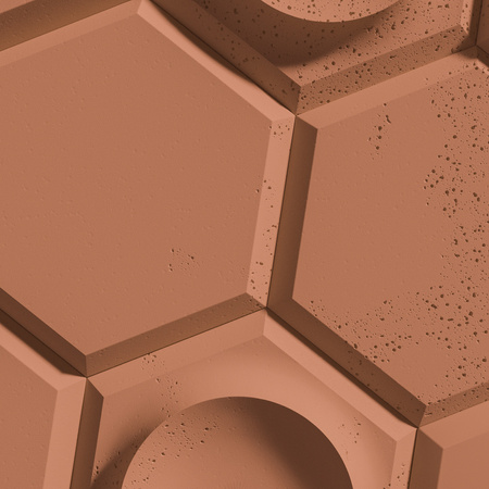 Płyta betonowa na ścianę 3D PB01D 260x300x37, terakota CL01, beton architektoniczny