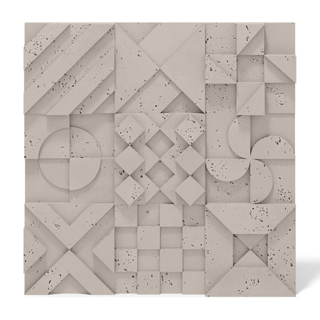 Płyta betonowa na ścianę 3D PB12B 600x600x40, kaszmirowy CL04; wzór B, beton architektoniczny