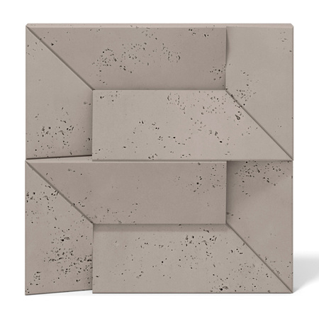 Płyta betonowa na ścianę 3D PB26A 600x600x45, szarobeżowy CL05; wzór A, beton architektoniczny
