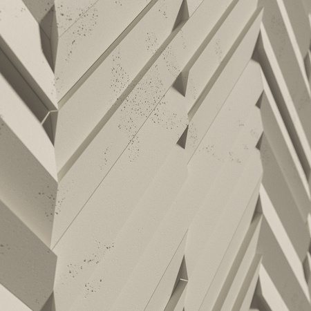 Płyta betonowa na ścianę 3D PB70A 1200x600x35, kość słoniowa KS; wzór A, beton architektoniczny