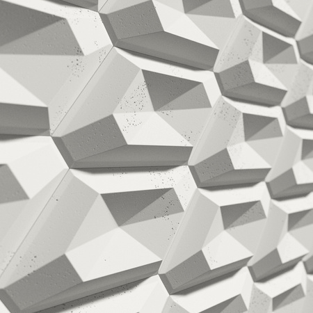 Płyta betonowa na ścianę 3D PB02 448x200x40, zgaszona biel B0, beton architektoniczny