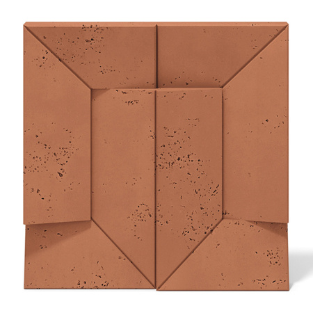 Płyta betonowa na ścianę 3D PB26B 600x600x45, terakota CL01, wzór B, beton architektoniczny