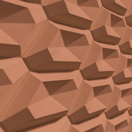 Płyta betonowa na ścianę 3D PB02 448x200x40, terakota CL01, beton architektoniczny