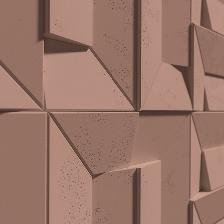 Płyta betonowa na ścianę 3D PB26B 600x600x45, brudny róż CL07; wzór B, beton architektoniczny