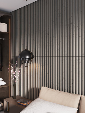 Płyta betonowa na ścianę 3D PB39 1350x490x30, czekoladowy CL02, beton architektoniczny