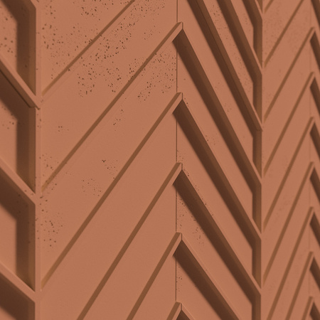 Płyta betonowa na ścianę 3D PB45 1188x600x25, terakota CL01, beton architektoniczny