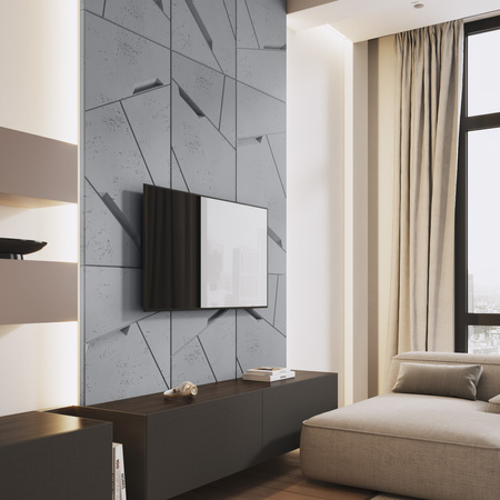 Płyta betonowa na ścianę 3D PB18 1200x600x38, szary S96, beton architektoniczny