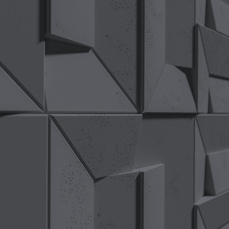 Płyta betonowa na ścianę 3D PB26A 600x600x45, czarny B15, wzór A, beton architektoniczny