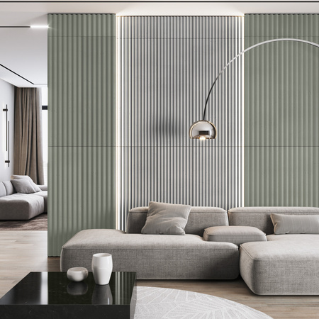Płyta betonowa na ścianę 3D PB64 1350x480x30, zgaszona zieleń CL09, beton architektoniczny