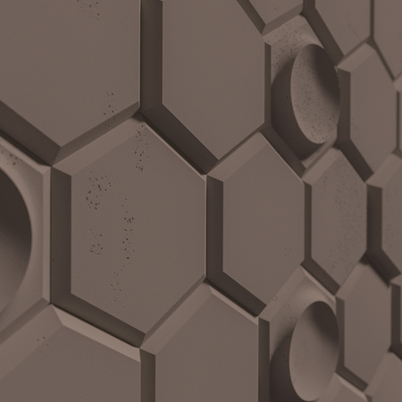 Płyta betonowa na ścianę 3D PB01D 260x300x37, czekoladowy CL02, beton architektoniczny