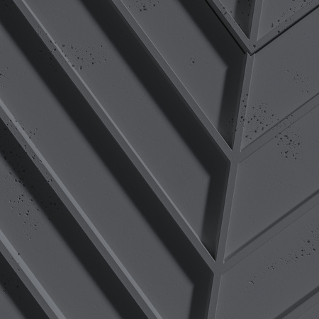 Płyta betonowa na ścianę 3D PB45 1188x600x25, czarny B15, beton architektoniczny