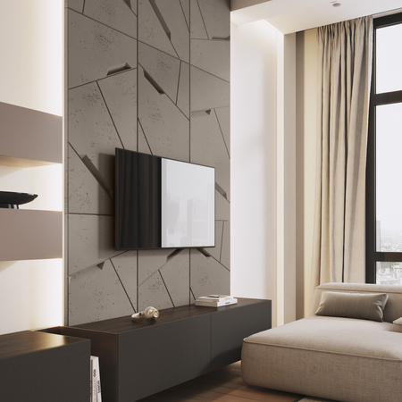 Płyta betonowa na ścianę 3D PB18 1200x600x38, szarobeżowy CL05, beton architektoniczny