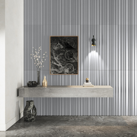 Płyta betonowa na ścianę 3D PB58 1350x560x34, szary S96, beton architektoniczny
