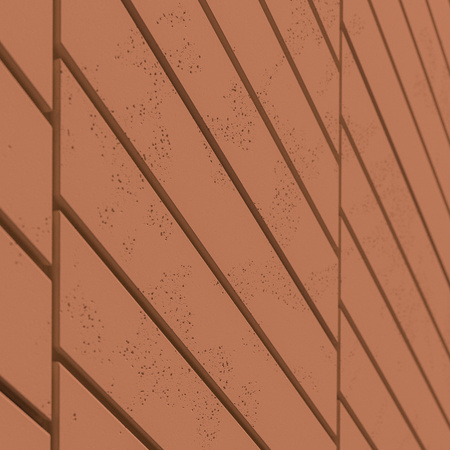 Płyta betonowa na ścianę 3D PB43 1210x500x25, terakota CL01, beton architektoniczny