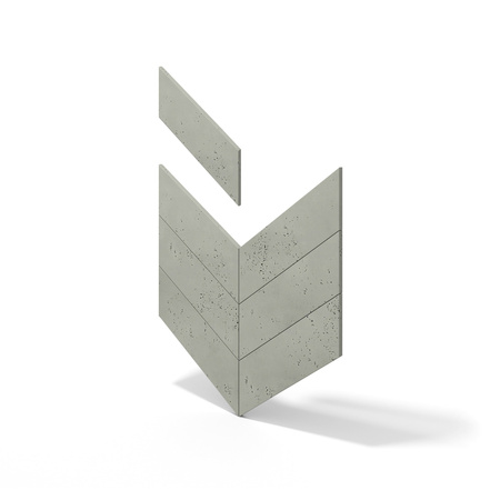 Płyta betonowa na ścianę 3D PB35 455x120x20, zgaszona zieleń CL09, beton architektoniczny
