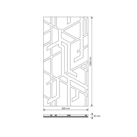 Płyta betonowa na ścianę 3D PB27 1200x600x35, jasnoszary S50, beton architektoniczny
