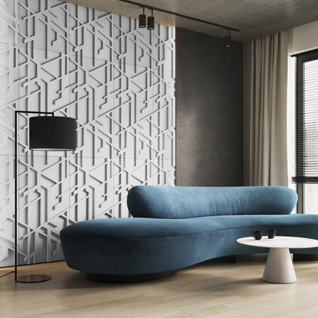 Płyta betonowa na ścianę 3D PB27 1200x600x35, jasnoszary S50, beton architektoniczny