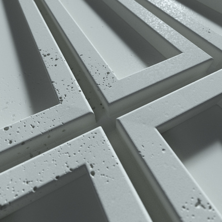 Płyta betonowa na ścianę 3D PB66A 1350x430x22, jasny błękit CL06; wzór A, beton architektoniczny