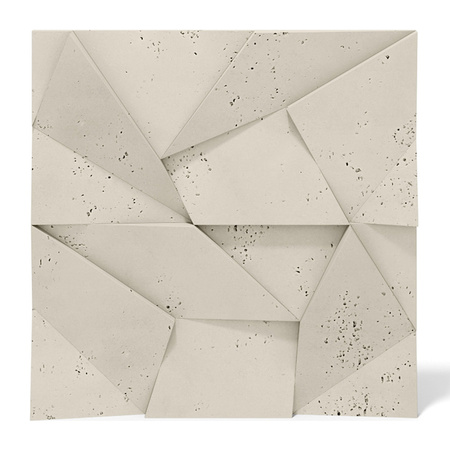 Płyta betonowa na ścianę 3D PB06 600x600x42, kość słoniowa KS, beton architektoniczny