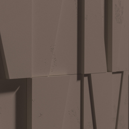 Płyta betonowa na ścianę 3D PB10 600x600x40, czekoladowy CL02, beton architektoniczny