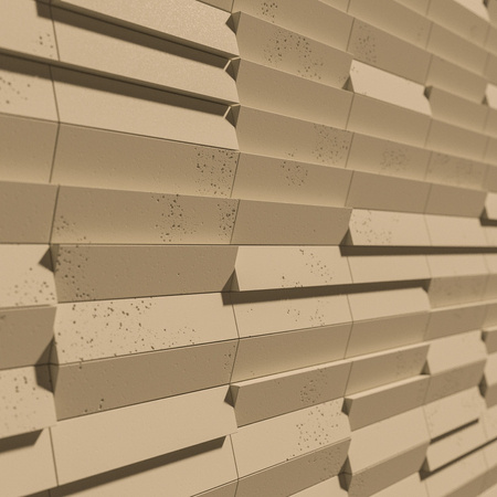 Płyta betonowa na ścianę 3D PB69 5x22,6x2, miodowy CL03, beton architektoniczny