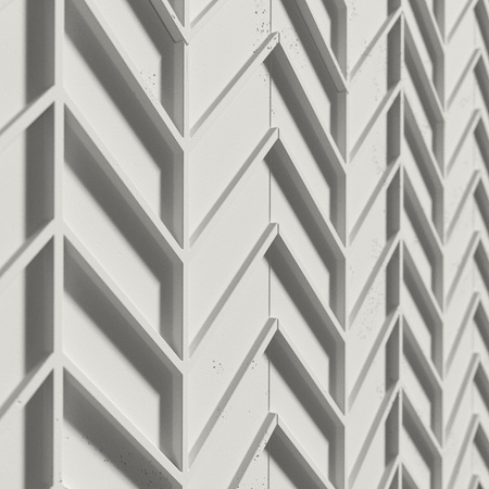 Płyta betonowa na ścianę 3D PB47 939x600x25, zgaszona biel B0, beton architektoniczny