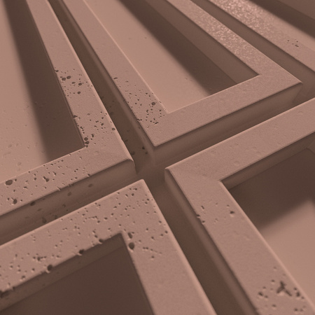 Płyta betonowa na ścianę 3D PB66A 1350x430x22, brudny róż CL07, wzór A, beton architektoniczny