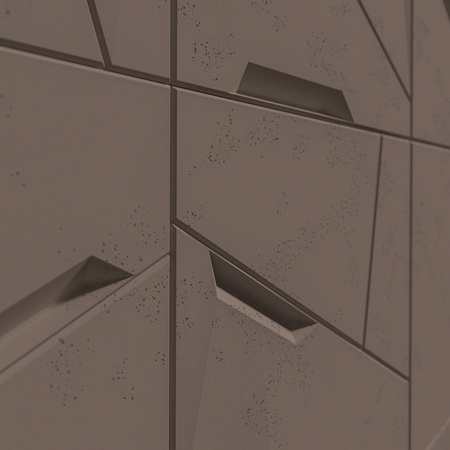 Płyta betonowa na ścianę 3D PB18B 1200x600x38, czekoladowy CL02; wzór B, beton architektoniczny