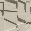 Płyta betonowa na ścianę 3D PB09 1200x600x45, kość słoniowa KS, beton architektoniczny