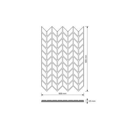 Płyta betonowa na ścianę 3D PB48 935x600x25, szarobeżowy CL05, beton architektoniczny