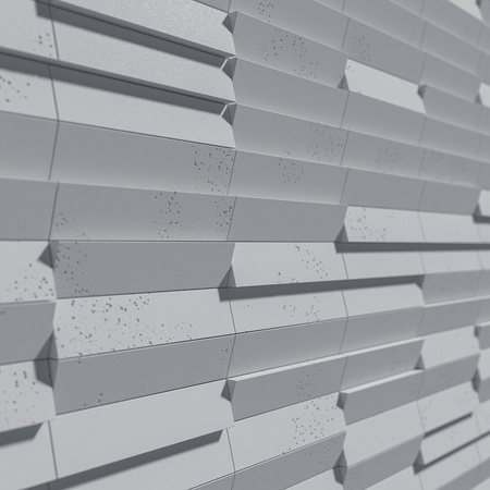 Płyta betonowa na ścianę 3D PB69 5x22,6x2, szary S96, beton architektoniczny