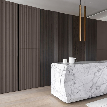 Płyta betonowa na ścianę 3D PB37 1350x600x12, czekoladowy CL02, beton architektoniczny