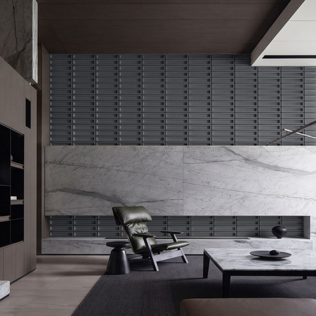 Płyta betonowa na ścianę 3D PB51 800x410x20, czarny B15, beton architektoniczny