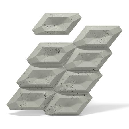 Płyta betonowa na ścianę 3D PB02 448x200x40, zgaszona zieleń CL09, beton architektoniczny