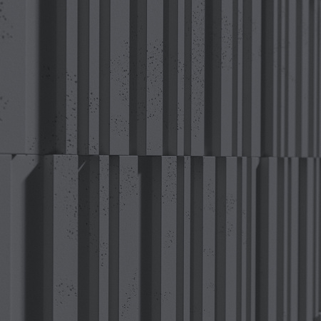 Płyta betonowa na ścianę 3D PB42 1350x600x30, czarny B15, beton architektoniczny